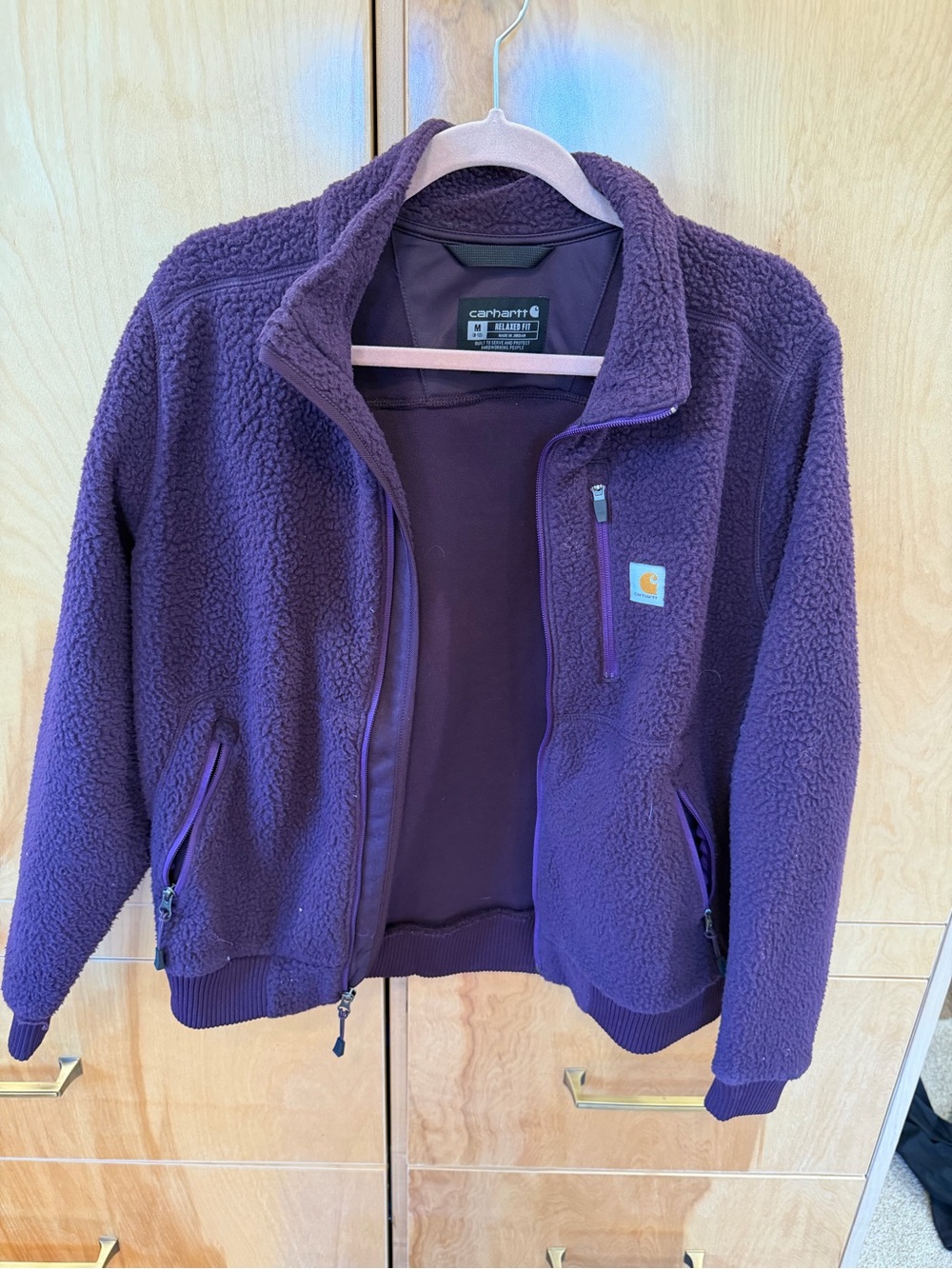 Carhartt Women’s Relaxed fit Dark Purple Sherpa Fleece Jacket